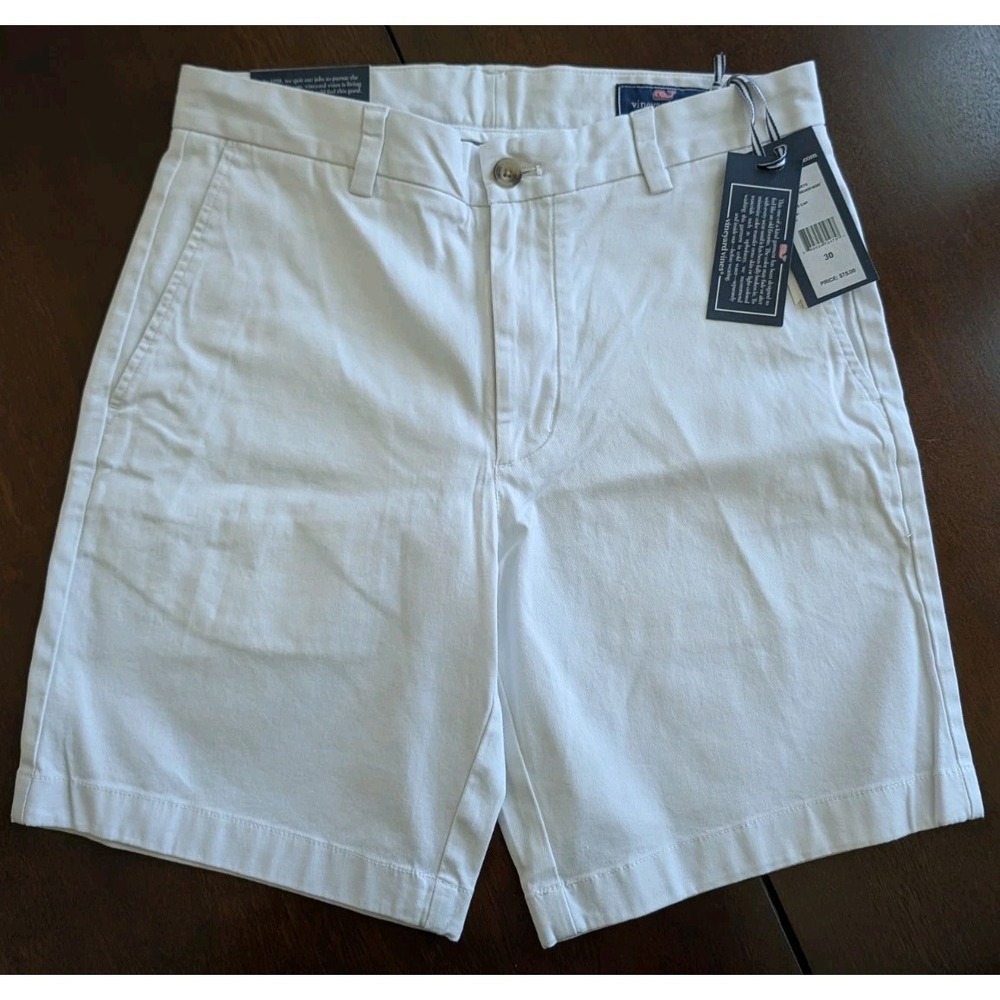 NWT Vineyard Vines Breaker Shorts Men 30 White Cap 9" Inseam Stretch Chino